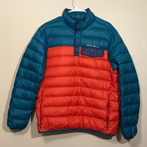 Eddie Bauer Men's Puffer Jacket in Red and Teal